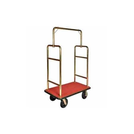 Central Specialties Ltd. - Csl CSL HD Square Bellman Cart Titanium, Red Carpet, Black Bumper 2533BK-030-RED